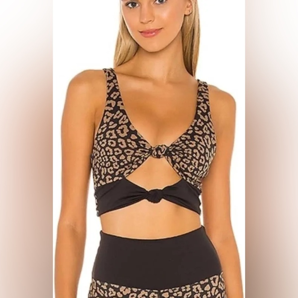 Beach Riot Bowie Leopard Print Bikini Top XS